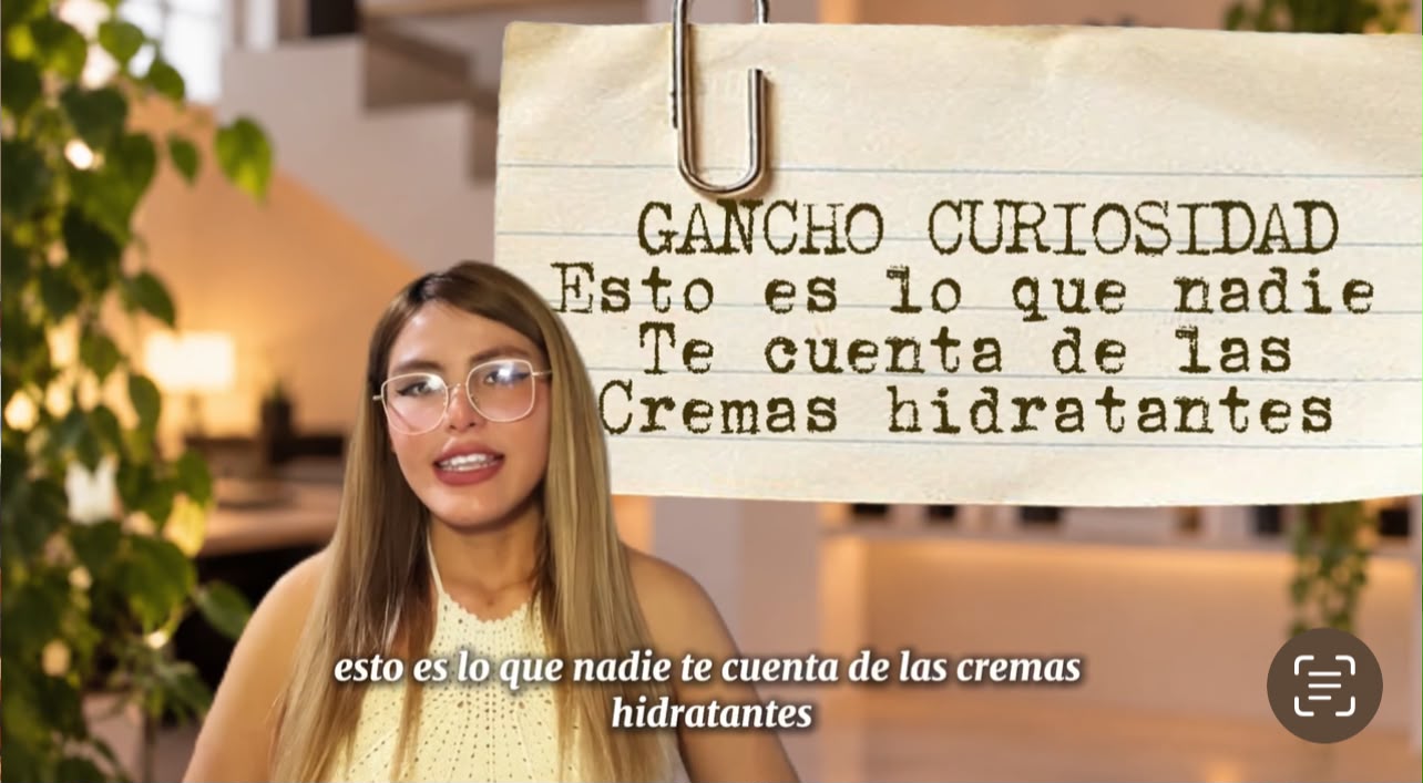 Guadalupe mostrando un ejemplo de gancho de curiosidad para un anuncio